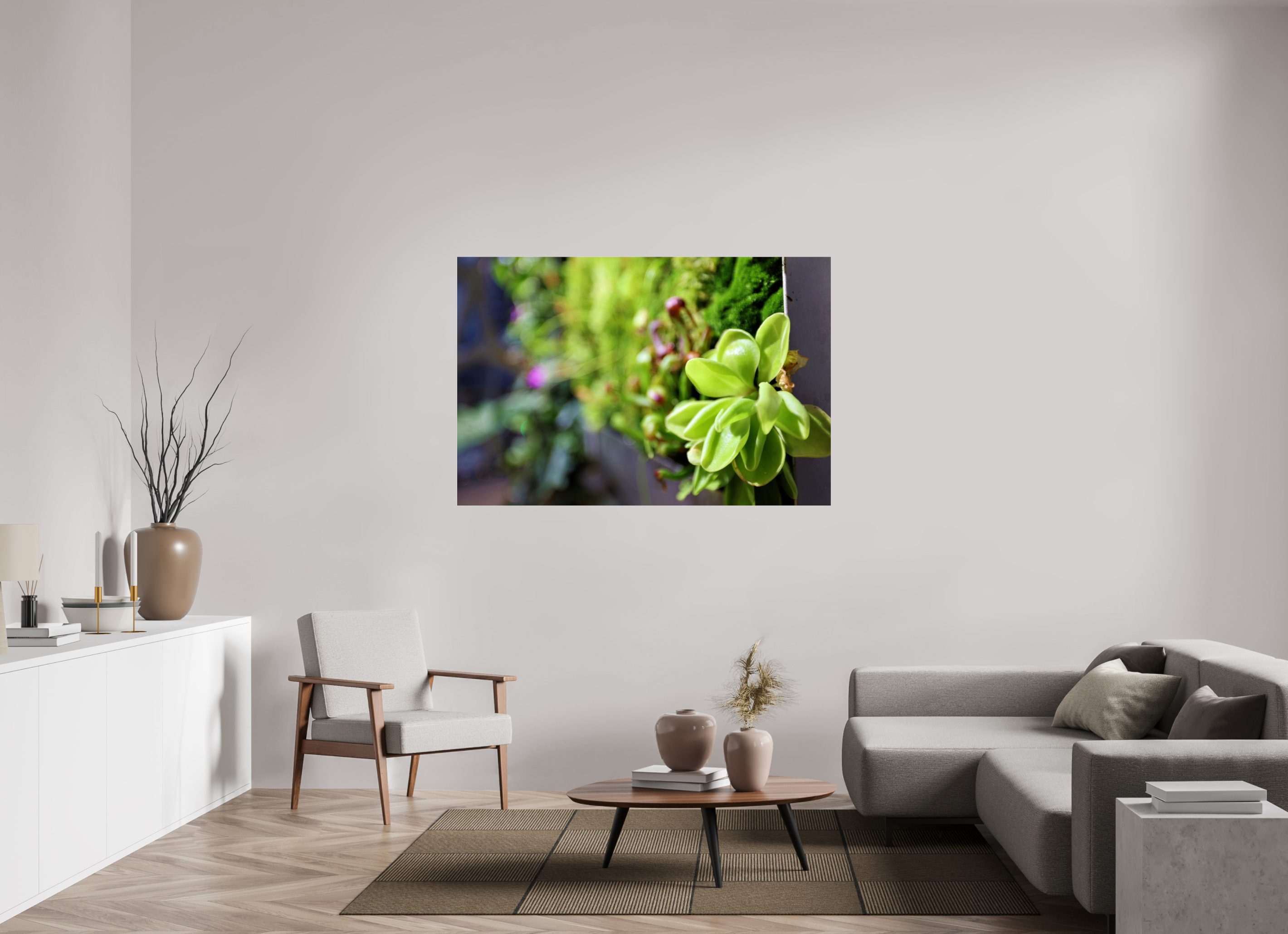 60 x 40″, Photo Print Under Acrylic Glass Green Wall
