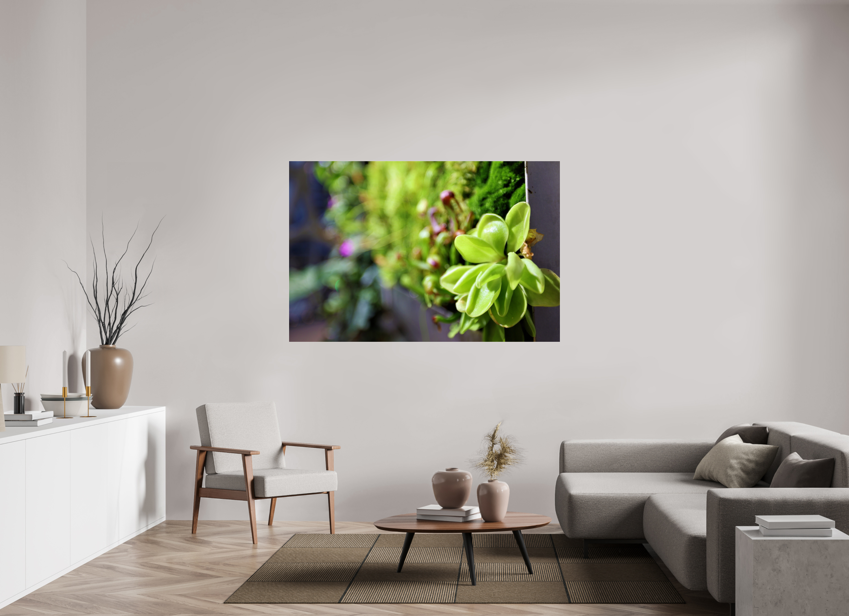 66 x 44″, Photo Print Under Acrylic Glass Green Wall