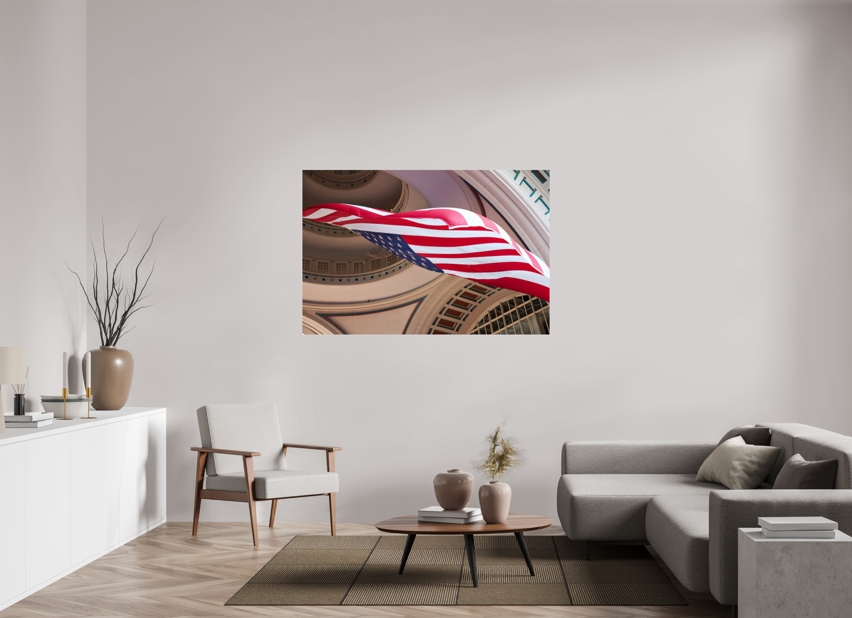 60 x 40″, Photo Print Under Acrylic Glass Boston Harbour Flag