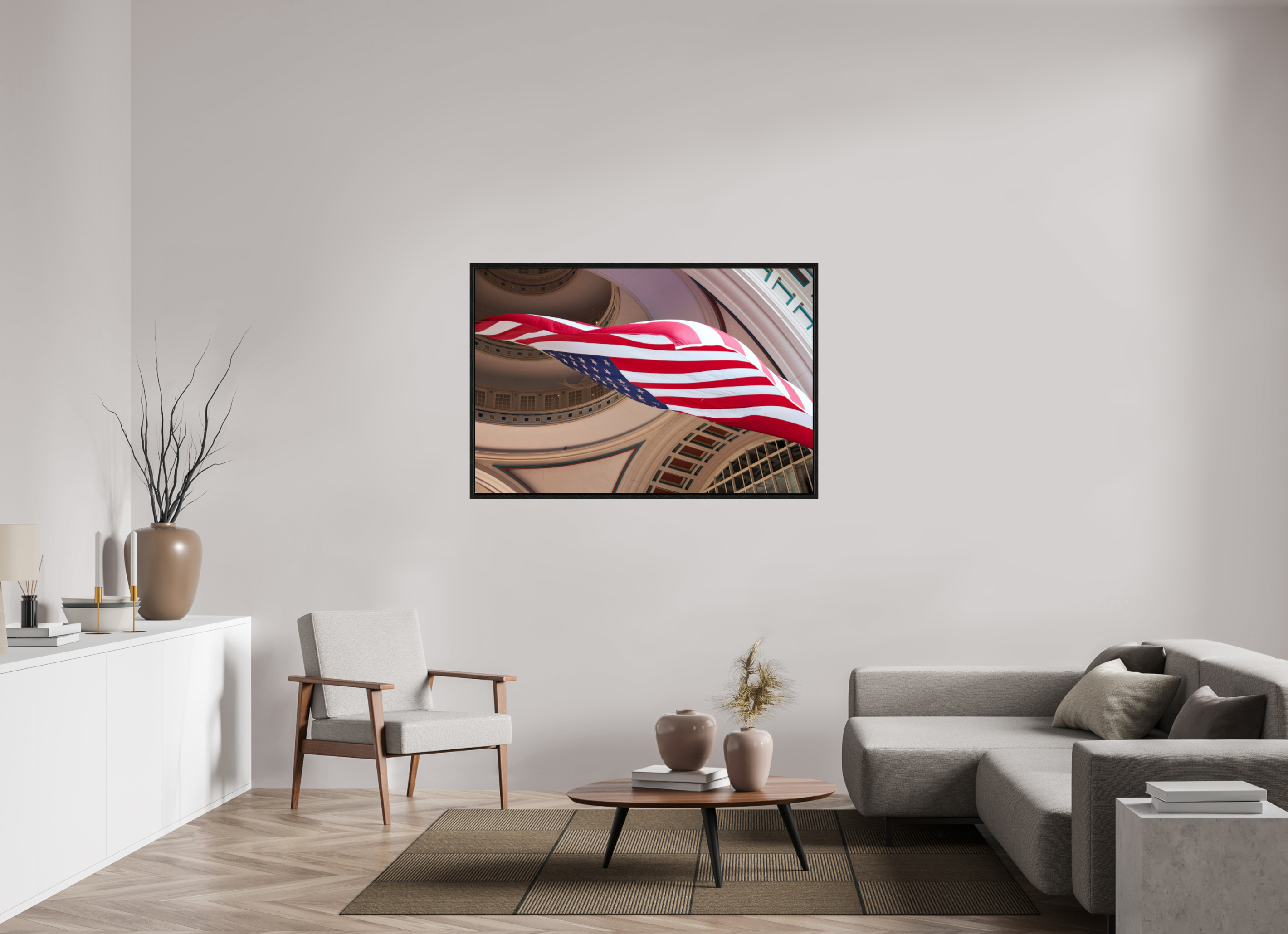 54 x 36″, Floater Frame Boston Harbour Flag