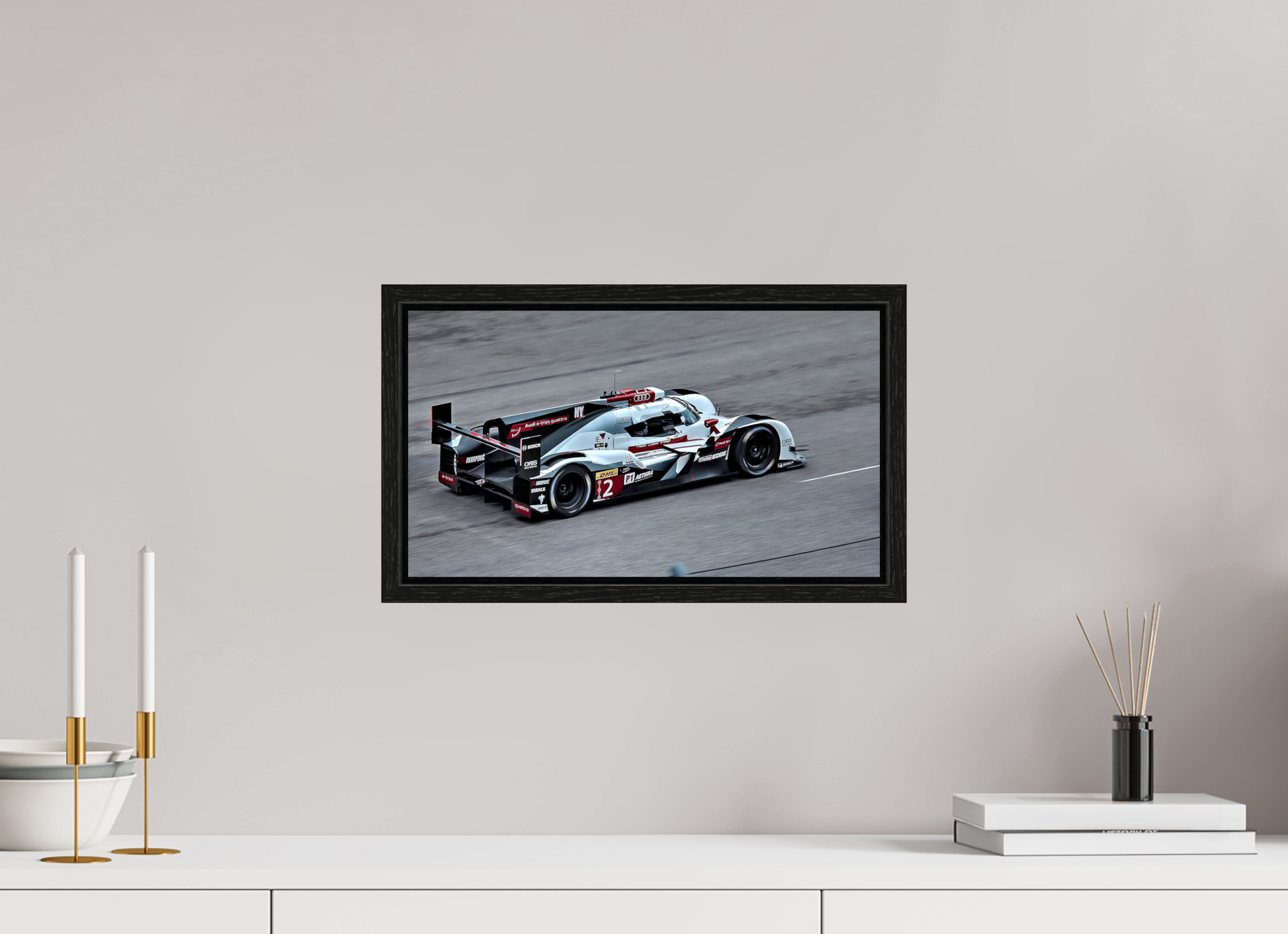 16 x 9″, Floater Frame Austin WEC Audi hdr