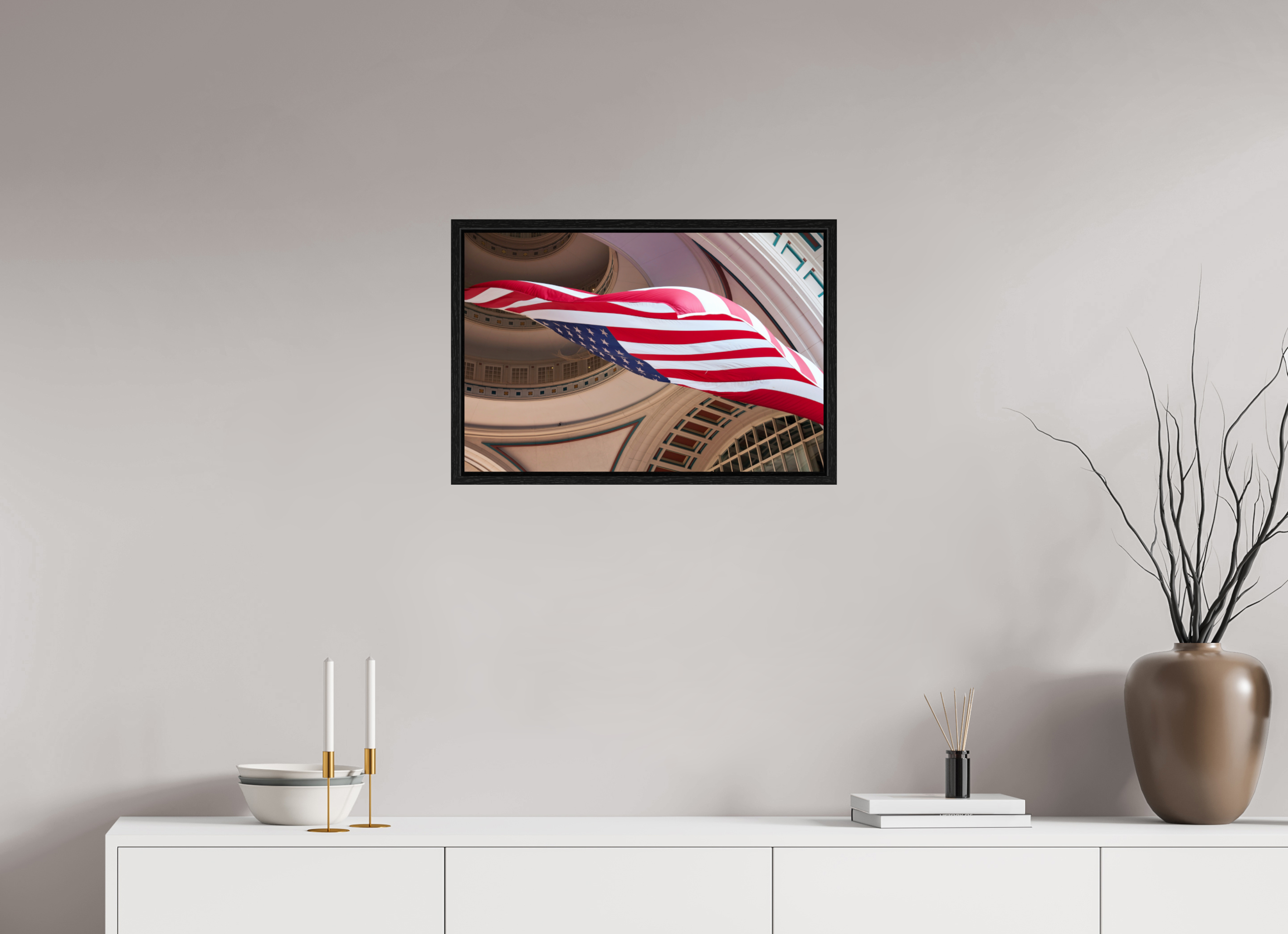 24 x 16″, Floater Frame Boston Harbour Flag