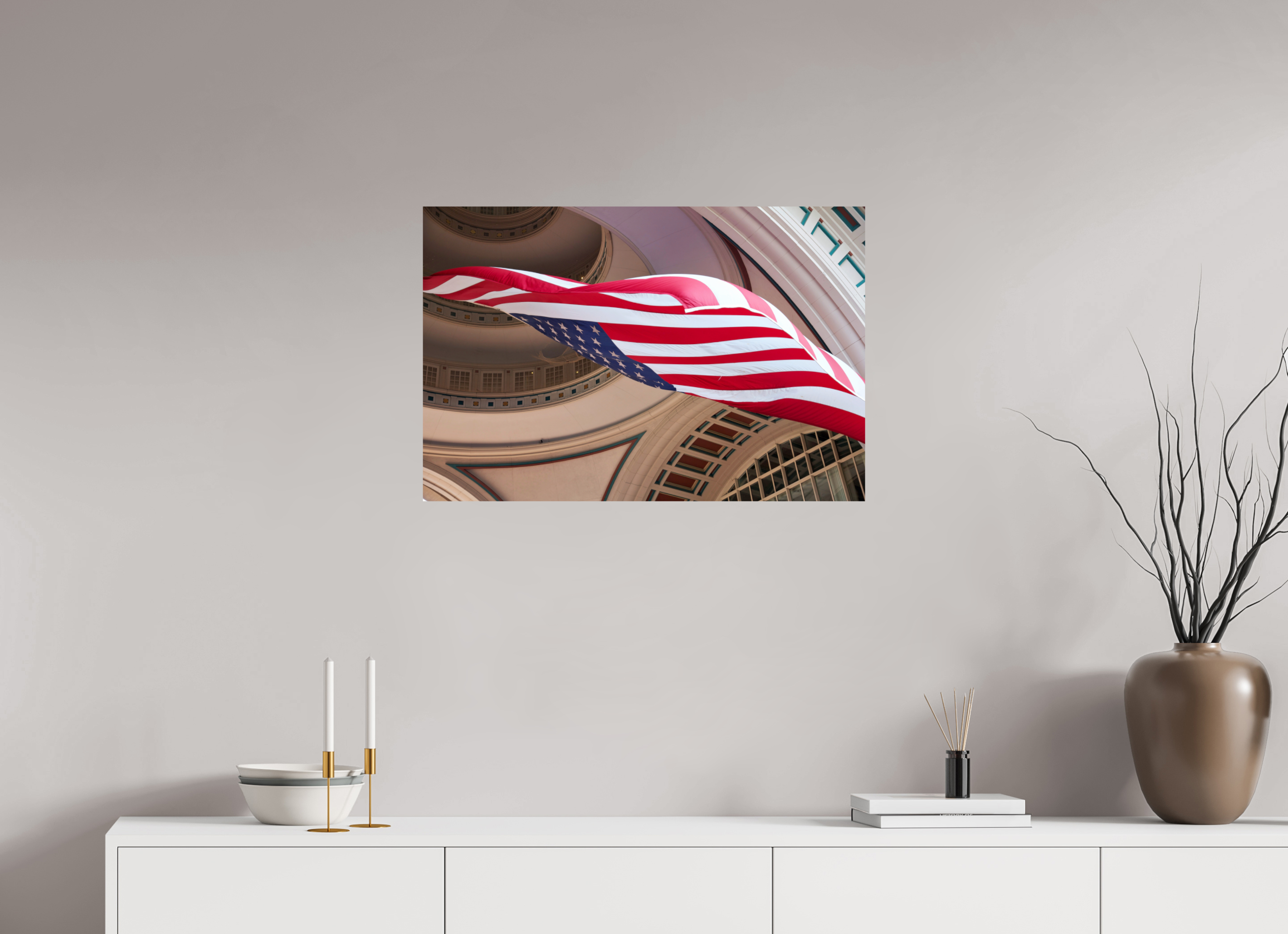 30 x 20″, Photo Print On Fuji Crystal DP II Boston Harbour Flag
